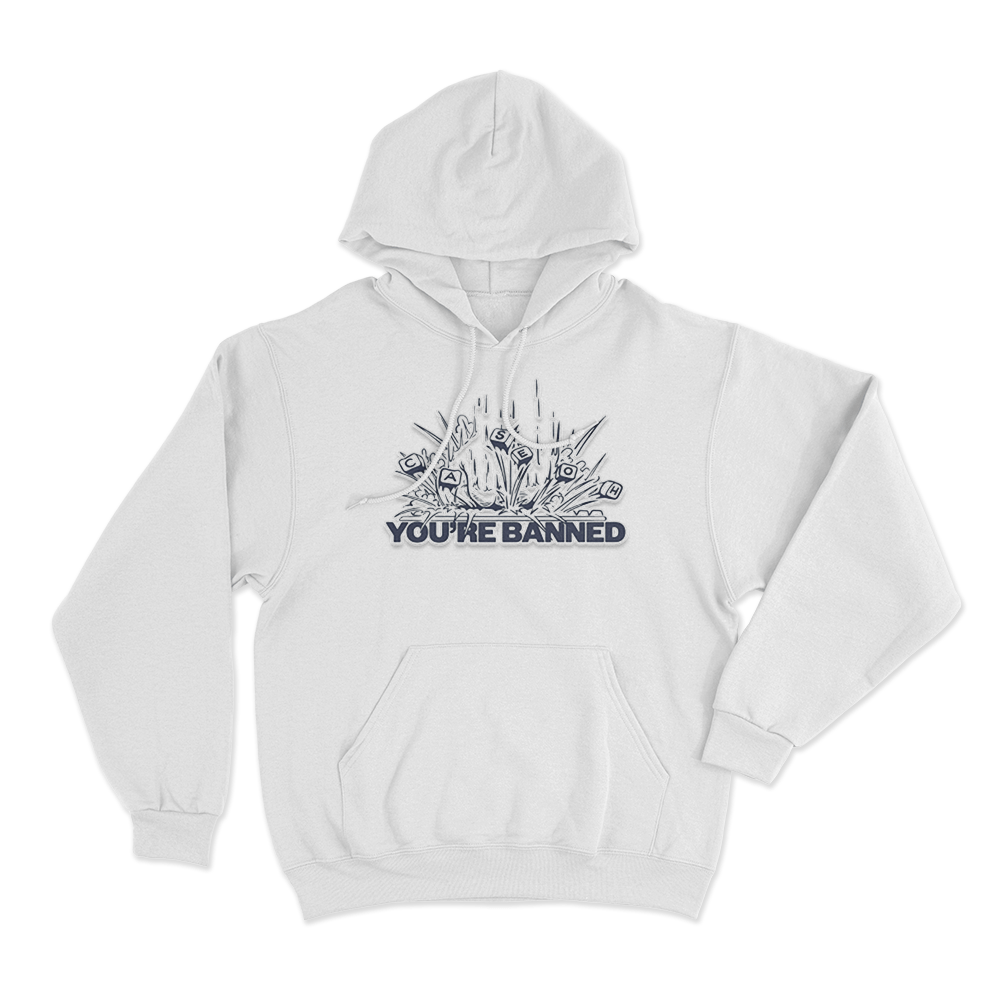 CaseOh's You're Banned Hoodie White CaseOhs Youre Banned Hoodie White